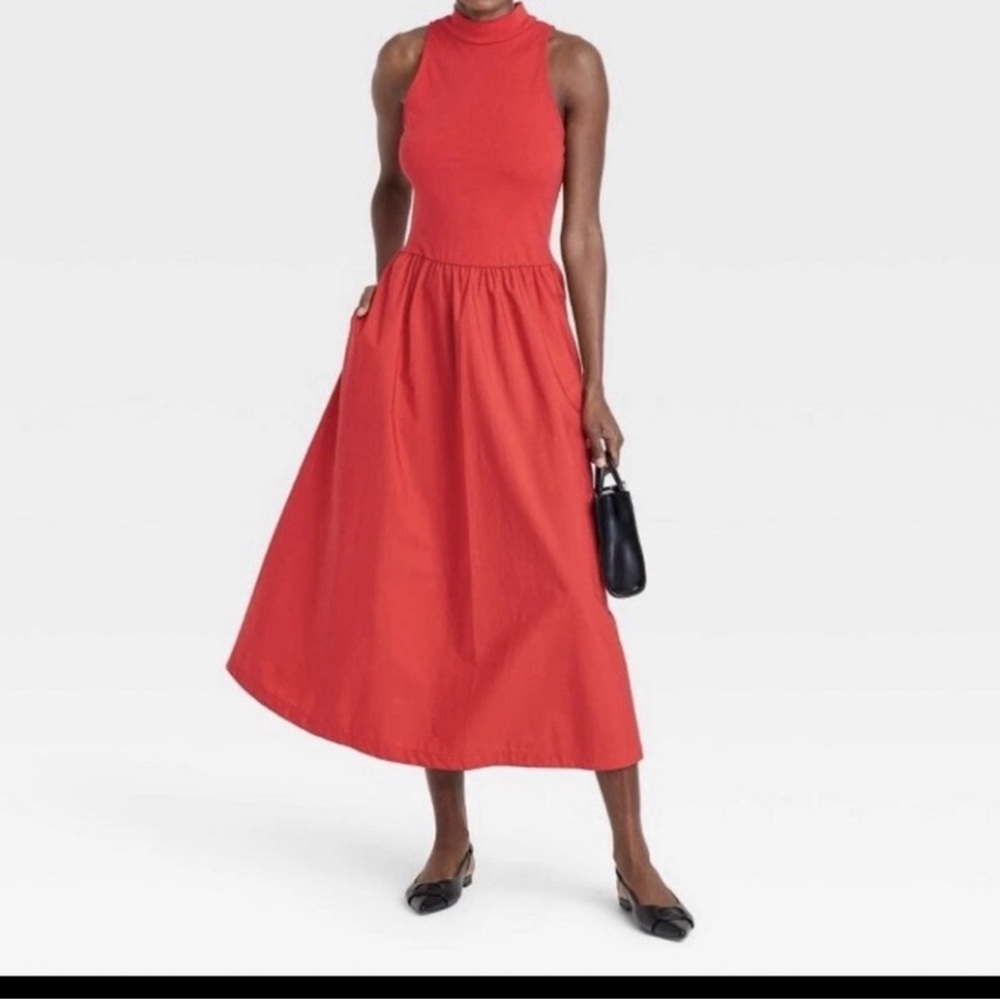 New never worn Target A New Day Red Maxi Drop Waist Dress - Size M